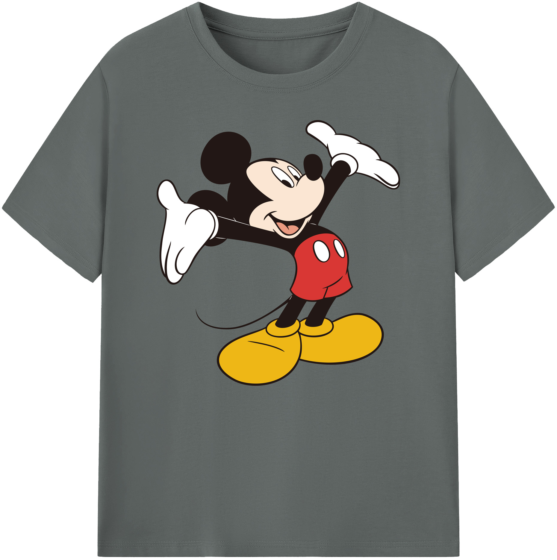 ミッキーマウス Mickey Mouse 綿100％ メンズ半袖Tシャツ｜肌触りやわらか＆通気性
